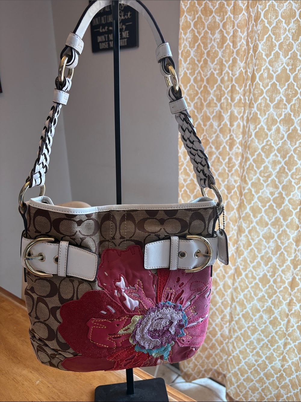 Coach Poppy for Peace Signature Canvas Shoulder Bag
